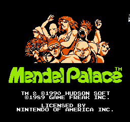 Mendel Palace title screen for NES